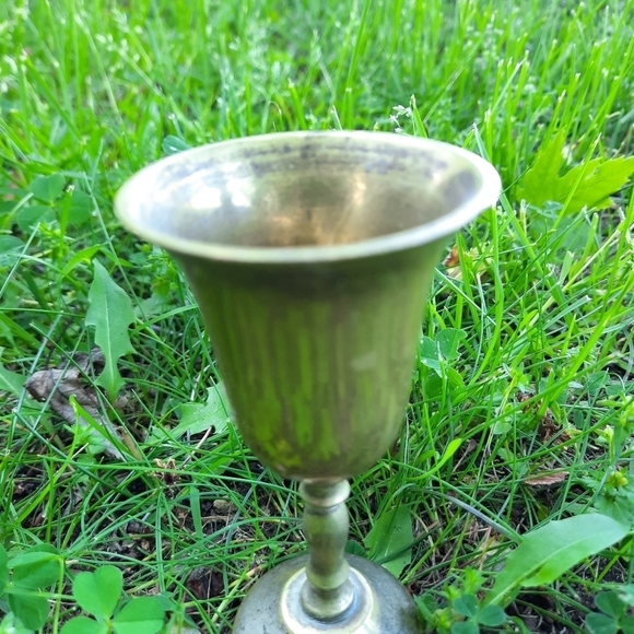 Vintage MCM AMC silver plated brass mini cordial glasses (5) - Picture 4 of 9